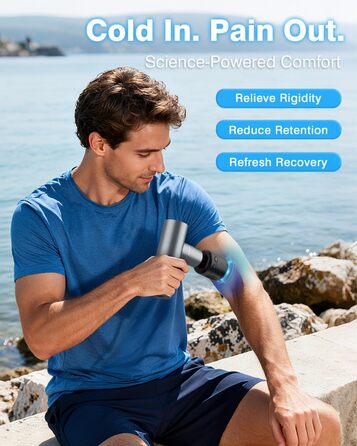 Масажер для м'язів Cotsoco з підігрівом та охолодженням, перкусійна масажна пістолета, глибоке розслаблення м'язів, портативний, сірий