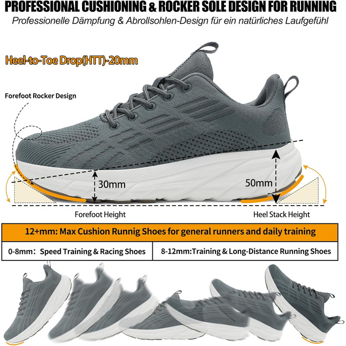 Кросівки для бігу та повсякденного носіння Unisex, бігові, спортивні, для фітнесу, білого (сіро-зеленого) кольору, розмір 41 EU