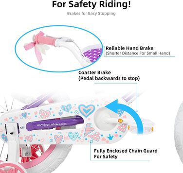 JOYSTAR Fairy - дитяче велосипед 16 дюймів для дівчаток 5-7 років, з стабілізатором та кошиком, ліловий