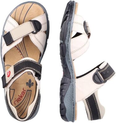 Жіночі сандалії Rieker 68851, класична модель, кремовий/грибний колір, розмір 37 EU