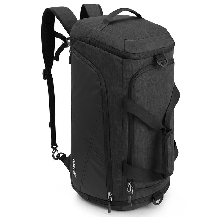 Спортивна сумка для подорожей G4Free 60L, велика дорожня сумка для жінок та чоловіків, темно-сіра/чорна