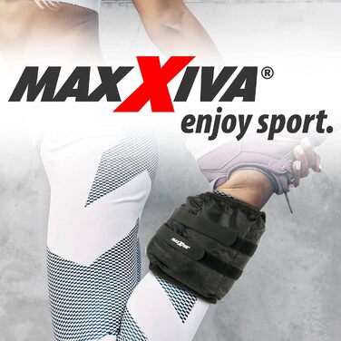 Обважнювачі для рук і ніг MAXXIVA 2x3 кг, чорні, наповнення залізний пісок, для бігу та тренувань