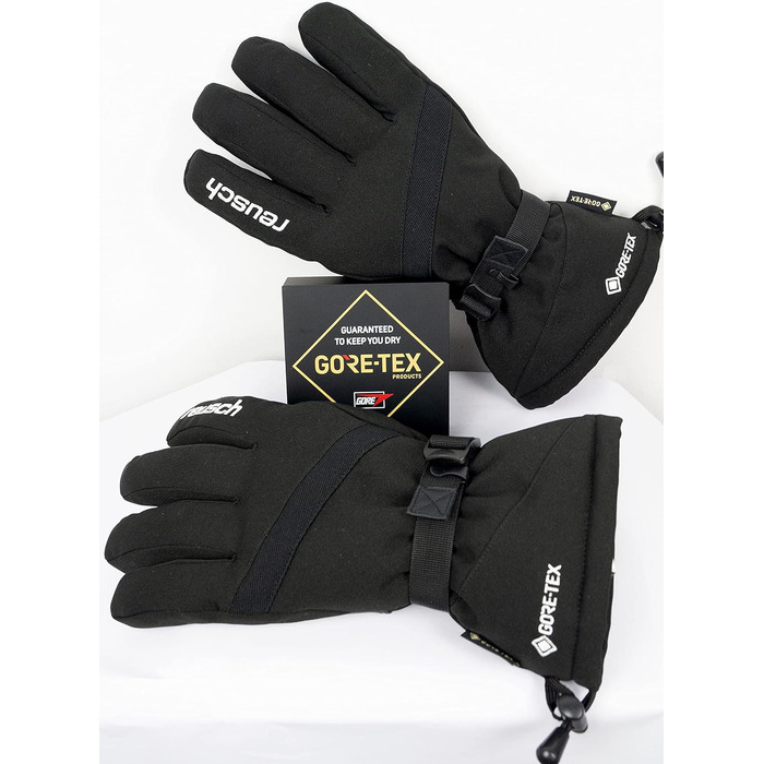Гірськолижні рукавички Reusch Gore-TEX унісекс, водонепроникні та теплі, чорно-білі, розмір L