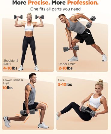 Набір гантелей Feierdun 2 шт. регульовані, 2/4/6/8/4.5 кг, для жінок, швидка зміна ваги, подвійний захист, для домашнього фітнесу, сірий A-Strength