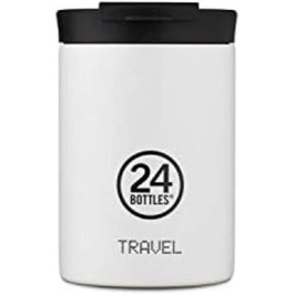 Термокружка 24Bottles Travel Tumbler 350 мл, нержавіюча сталь, для кави та чаю, з герметичною кришкою, зберігає тепло 6 годин/холод 24 години, екологічна пляшка для напоїв, колір Ice White