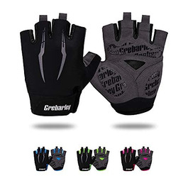 Велосипедні рукавички Grebarley для гірського велосипеда, чорні, унісекс, з антиковзким покриттям та амортизацією