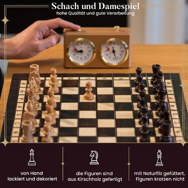 Набір для турнірного шахів №3 | Master Of Chess | Шаховий набір з дерева, преміум-якість, 35 см | Класичний набір Staunton та шахове поле з фігурами для дорослих та дітей (2 в 1, вишня, 35x35 см)