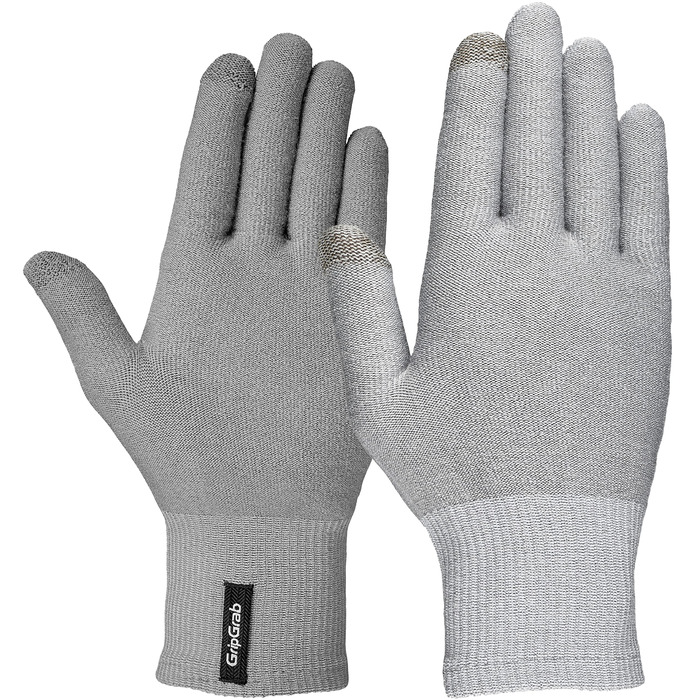 GripGrab Merino Liner: Термо-рукавички з мериносової вовни для їзди на велосипеді, туризму та повсякденного використання (Сірий, XS-S)