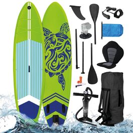 SUP дошка BRAST Turtle надувна з аксесуарами 320x81x15 см, зелена - 5 років гарантії