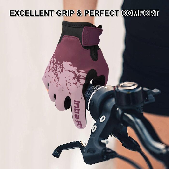 Рукавички для велосипеда для чоловіків та жінок, сенсорні, дихаючі, легкі, гоночні, для активного відпочинку, фіолетовий M