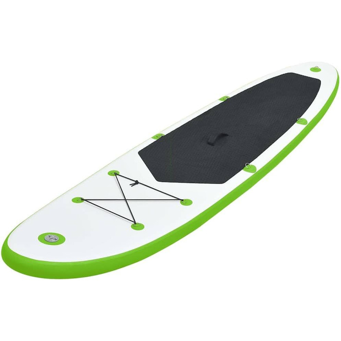 Набір для SUP-серфінгу vidaXL надувний, 330x72x10 см, зелений - дошка для плавання, веслування