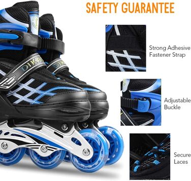 Інлайнеровий ролик Lixada для дітей, регульований, світлодіодний, розмір 27-32/33-37/38-41, рожевий