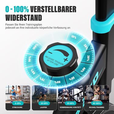 Hometrainer TENBOOM: велотренажер для дому з регульованим опором, LCD-дисплеєм та мобільним додатком (до 120 кг)