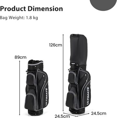 LIFEZEAL Комплект жіночого гольф-сету: ключки, сумка, драйвер, фейрвей, гібрид, айрон, паттер (чорний)