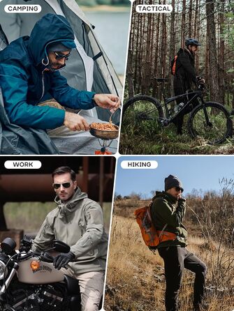 Чоловіча зимова тактична куртка FREE SOLDIER Military Softshell: водонепроникна вітрозахисна куртка з флісовою підкладкою та капюшоном для полювання та outdoor, р. L, темно-чорна