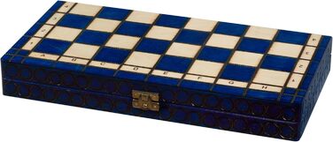 Шаховий набір Sunrise Chess Mittleres Königliches в синьому кольорі (35x35 см) – поєднання традицій та сучасного стилю