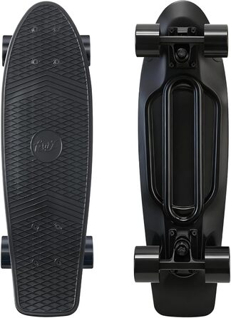 Скейтборд KMX Classic Mini Cruiser 22/27 дюймів для дітей, підлітків та дорослих. Алюмінієві осі, підшипники ABEC-9, колеса 60мм (Чорний)
