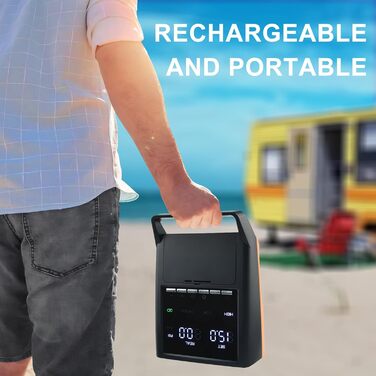 Електричний насос для SUP Mojimdo 20PSI з акумулятором, світлом та автовимкненням, 12V DC та USB-C, 6 насадок для SUP, каяків, наметів, матраців