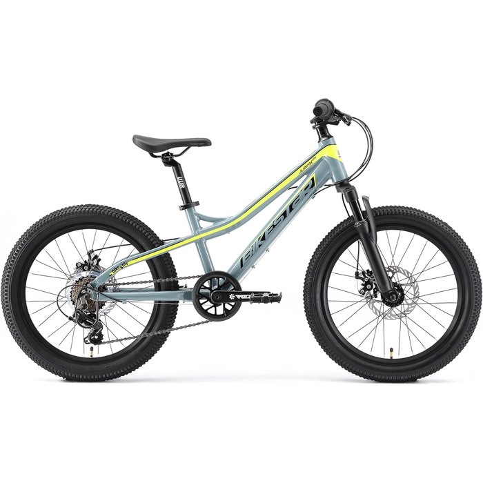 Дитячий гірський велосипед BIKESTAR 20 дюймів, алюмінієвий, 7-ступінчаста Shimano, дискові гальма, амортизаційна вилка, для дітей 6-9 років