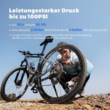 Електричний насос для велосипеда FLEXTAILGEAR Tiny Bike Pump, 100 PSI, портативна міні-помпа для MTB, шосейних і гірських велосипедів, USB Type-C, чорна