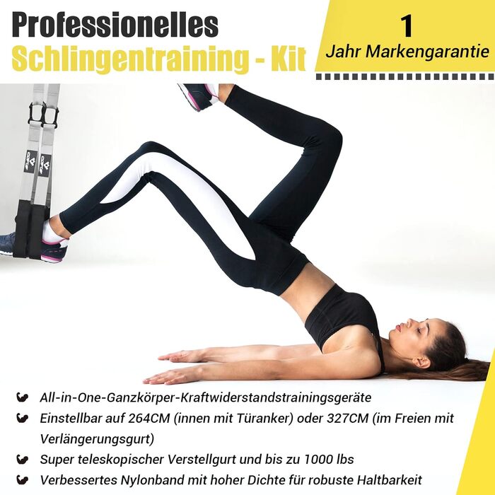 Шкіряний шлінг-тренер для комплексного тренування вдома, з великим ручним захватом та кріпленням для дверей, сумка для перенесення, інструкція.