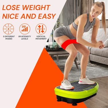 Віброплатформа Bonplus BP з сидінням для фітнесу: схуднення, тонізування м'язів, 3000 тренувань, базові вправи, еластичні стрічки