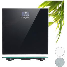 Цифрова вага для людей Relaxdays чорна, LED-дисплей, сучасний дизайн, тонка, 28x28 см