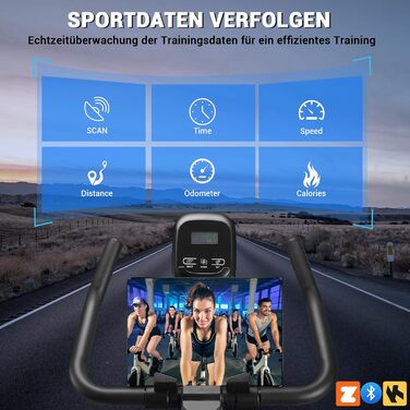 Велотренажер Wenoker з LCD-монітором та мобільним додатком, ergometer з магнітним опором, тихий велотренажер для дому, фітнес-велосипед, до 160 кг