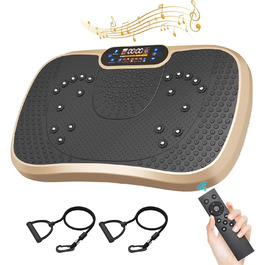 Вібраційна платформа Moziel для тренувань вдома - 99 рівнів, 5 програм, Bluetooth, 53.5x32.5 см, золотий