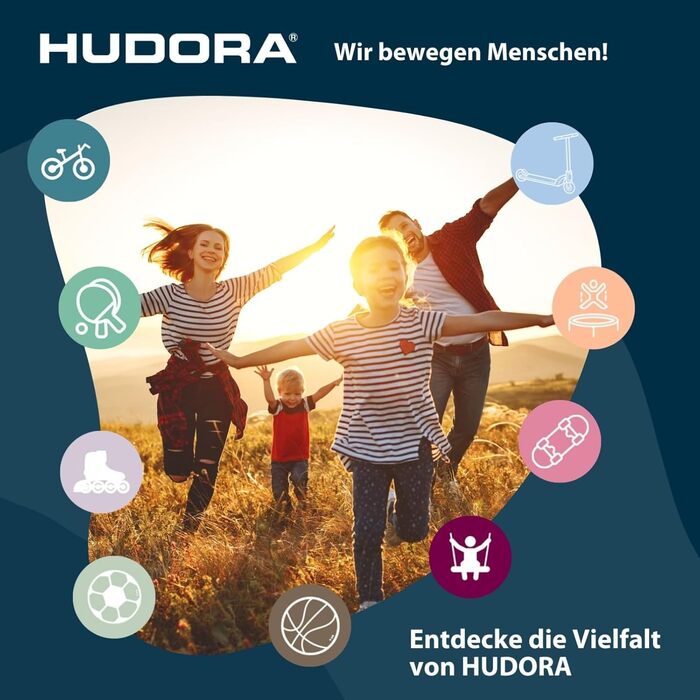 Ворота для футболу HUDORA Pro Tect Advanced – зовнішні, з сіткою та стійкою до погодних умов обшивкою – для дітей та дорослих – легка установка в саду – білі, 180 x 120 см