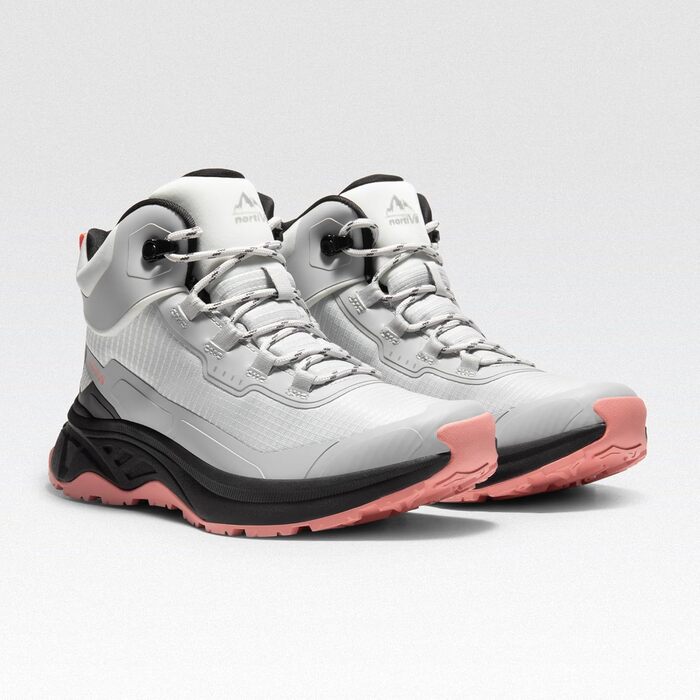 Трекінгові черевики NORTIV для жінок. Легкі, водонепроникні, для активного відпочинку. Розмір 38 EU, сіро-рожеві.