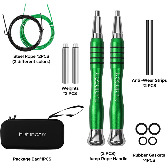 Стрибкова скакалка Huhloch Speed Rope Green