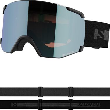 Унісекс лижна маска Salomon S/View, чорна, розширене поле зору, захист від запотівання, для сноуборду та лиж