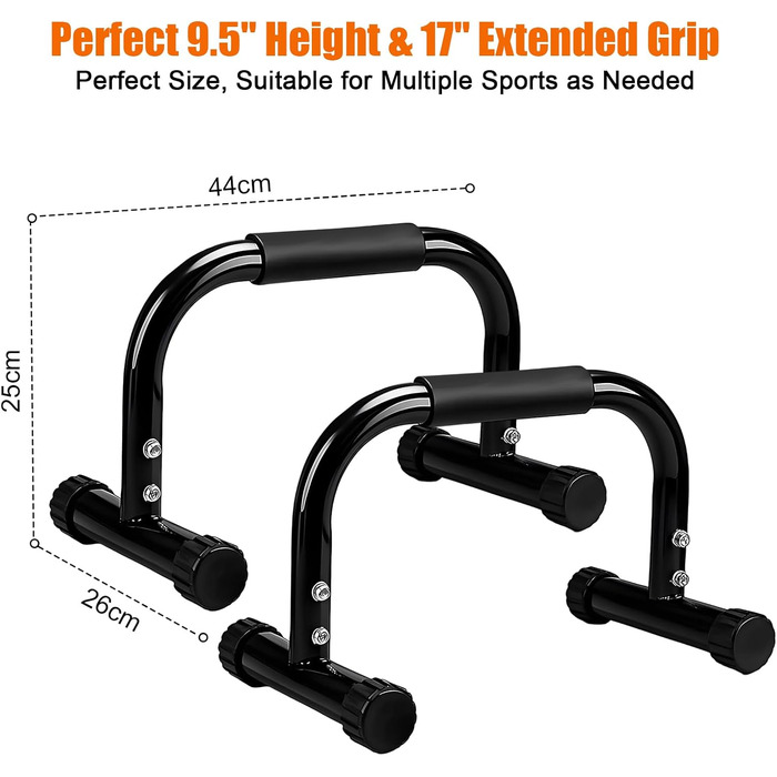 Паралелетки для віджимань та висіння, фітнес обладнання для дому та вулиці, Heavy Duty, протиковзаюча поверхня