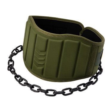 Пояс для підтягувань з ланцюгом та карабінами, вантажний пояс для важкої атлетики, тренувань у залі та вдома, зелений