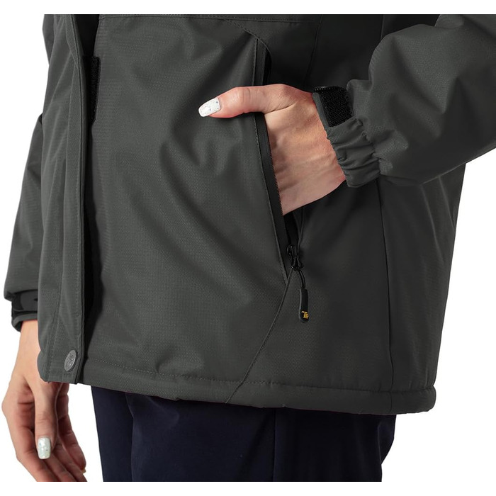 Жіноча зимова куртка YSENTO: водонепроникна, для катання на лижах, софтшелл, флісова, функціональна з капюшоном, темно-сіра