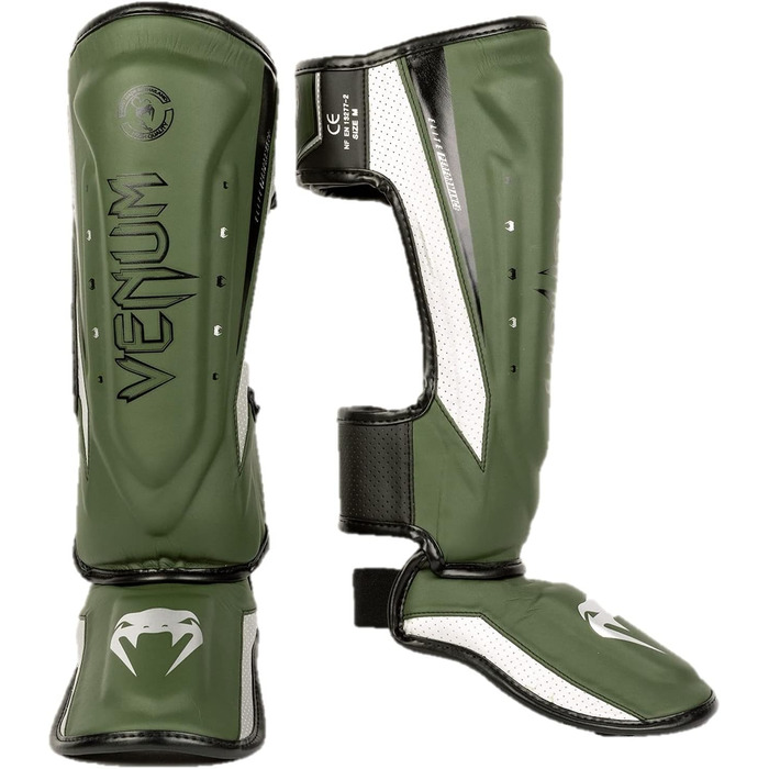 Щитки для гомілки Venum Elite Evo M чорні/бронзові для бойових мистецтв