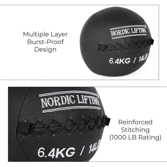 М'яч для фітнесу Nordic Lifting Wandball - медичний м'яч для кросфіту, фітнесу, тренувань у залі та силових вправ