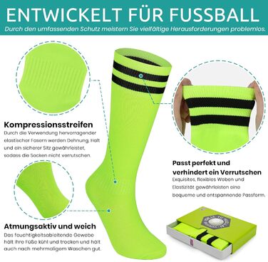 Дитячі футбольні бутси JABASIC для гри на твердих поверхнях, біло-блакитні, з футбольними шкарпетками (33 EU, лайм)