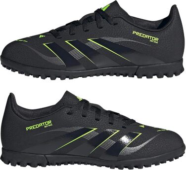 Бутси футбольні adidas Predator Club Turf Unisex, 34 EU, чорний/карбон/лимонний, для штучного покриття