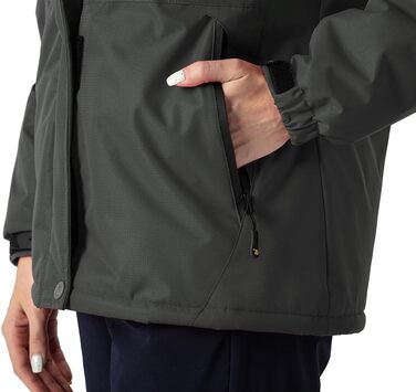 Жіноча зимова куртка YSENTO: водонепроникна, для катання на лижах, софтшелл, флісова, функціональна з капюшоном, темно-сіра