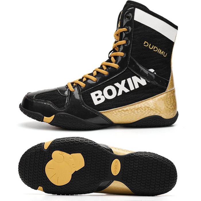 Черевики для боксу чоловічі, бойові черевики для кікбоксингу, муай-тай, спарингу. Розміри 36-46, колір золотий
