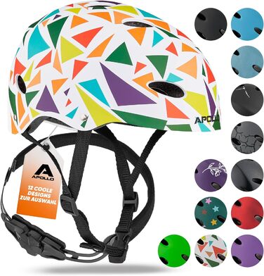 Шолом для скейтборду, самокату, BMX Apollo, регульований, для дітей і дорослих, L/XL (56-61 см), трикутний дизайн