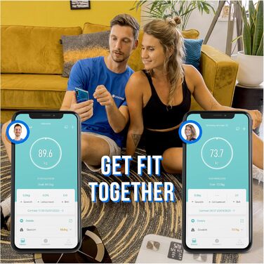 Розумні ваги з Bluetooth для вимірювання жиру, скло, темно-сині