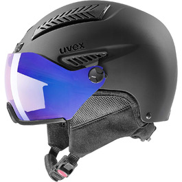 Лижний шолом uvex hlmt 600 vario з візором, чорний матовий, для жінок і чоловіків, регулювання розміру 57-59 см