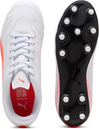 Дитячі футбольні бутси PUMA Vitoria II FG/AG Jr для футболу, 32 EU, білий/червоний