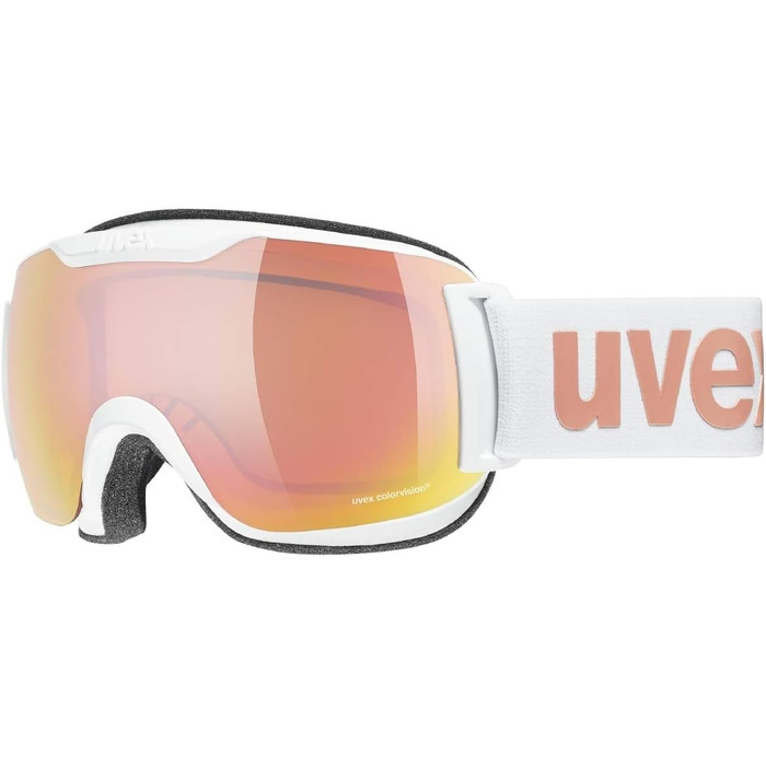 Гірськолижна маска Uvex Downhill 2000 S CV, універсальна, біло-рожева, антивідблиск, для сноубордингу та лиж