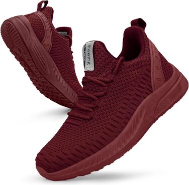 Жіночі кросівки Feethit для бігу та фітнесу: легкі, дихаючі, з гумовою підошвою (36 EU, бордовий)