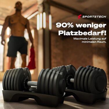 Ironmate Регульовані гантелі для дому, 1.5-18/24/40 кг, з набором дисків, 12-16 ваг, компактні, з неслизьким грифом, для силових тренувань, з підставкою (Ironmate 40 чорні)