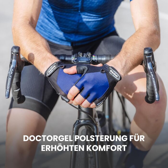 Велосипедні рукавички GripGrab ProGe 4mm DoctorGe для їзди літом (XL, Navy Blue)